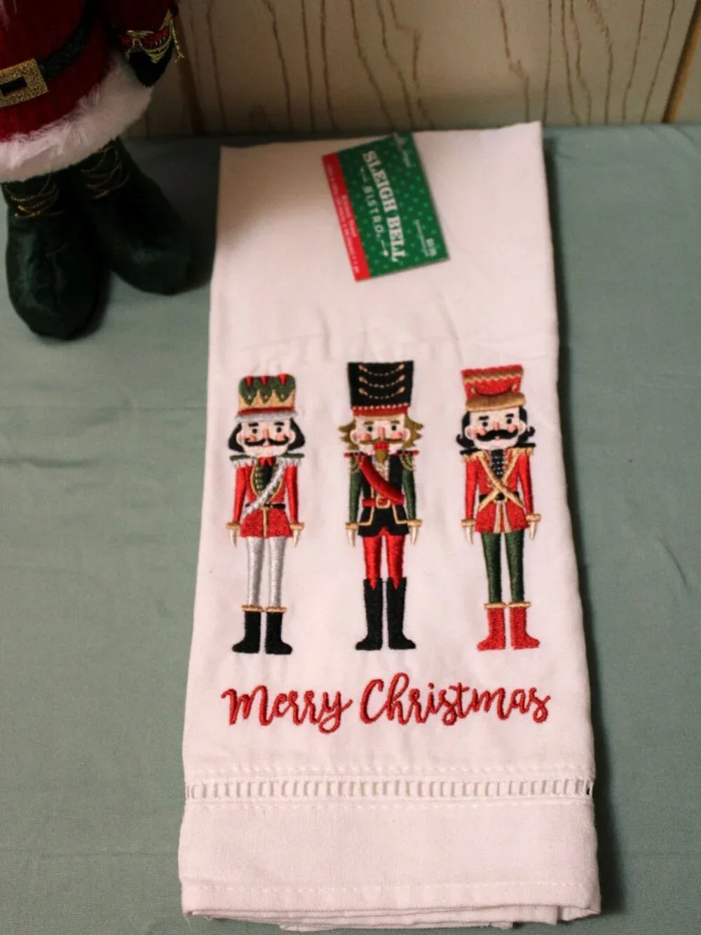 Nutcracker Christmas Decoration Standing with Nutcracker Kitchen Towel - NWT